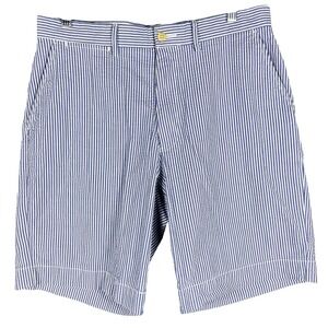 Polo Ralph Lauren Prospect Short Mens 31 Blue White Seersucker Striped Cotton